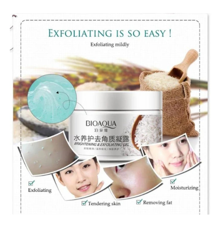 BIOAQUA Brightening & Exfoliating Rice Gel Face Scrub 140g