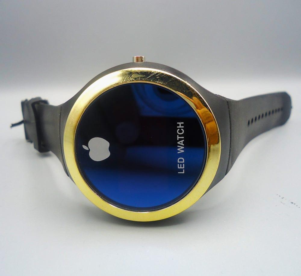 Round Shape Led Digital Watch with Apple Logo Digital Watch-watch for