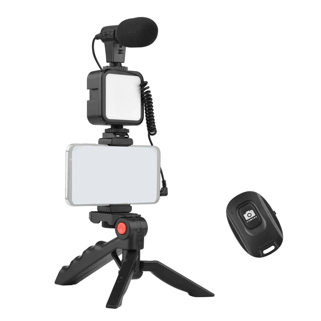 Vlogging Video Making Kit With Light, Table Tripod Stand, Microphone, Phone Holder,