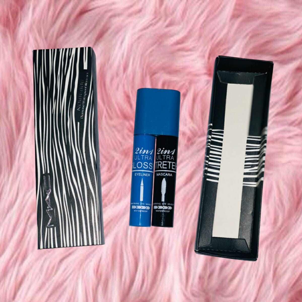 2 in 1 Waterproof Eye Lashes Mascara and Eyeliner with More Volume,