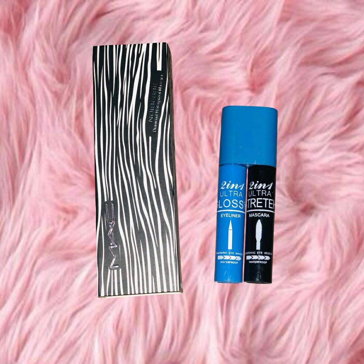 2 in 1 Waterproof Eye Lashes Mascara and Eyeliner with More Volume,