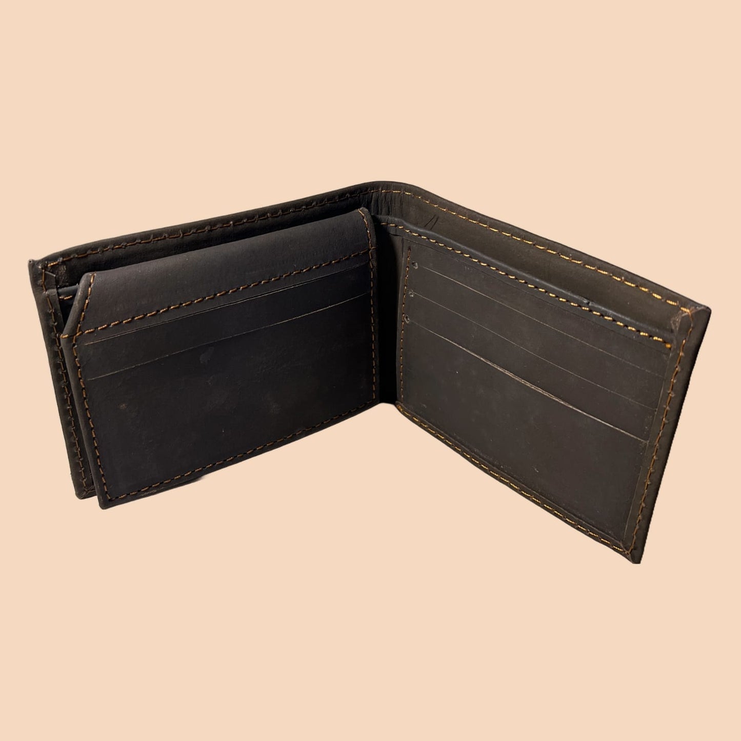 Cow Leather Plain Men Short Wallet Purse Small Vintage Wallets Card Holder