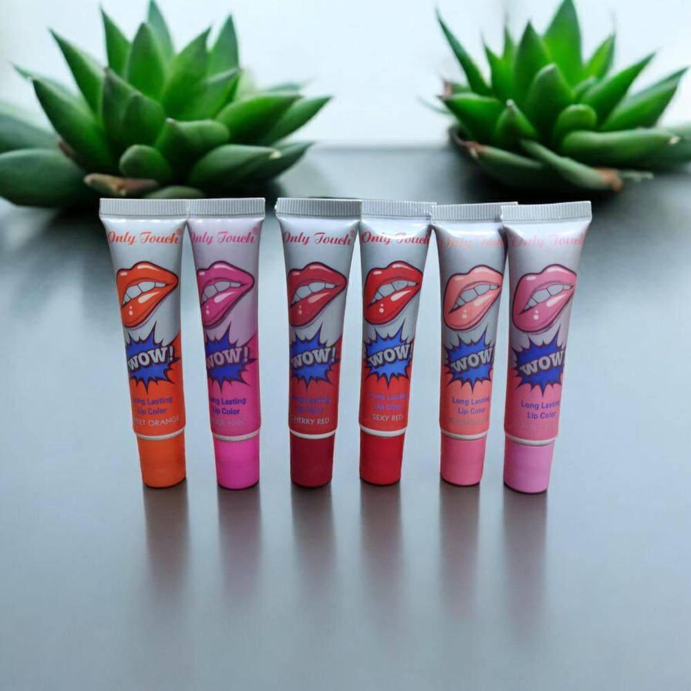 Pack Of 6 High Pigmented Lip Gloss Lipstick Tattoo Peel Off Durable