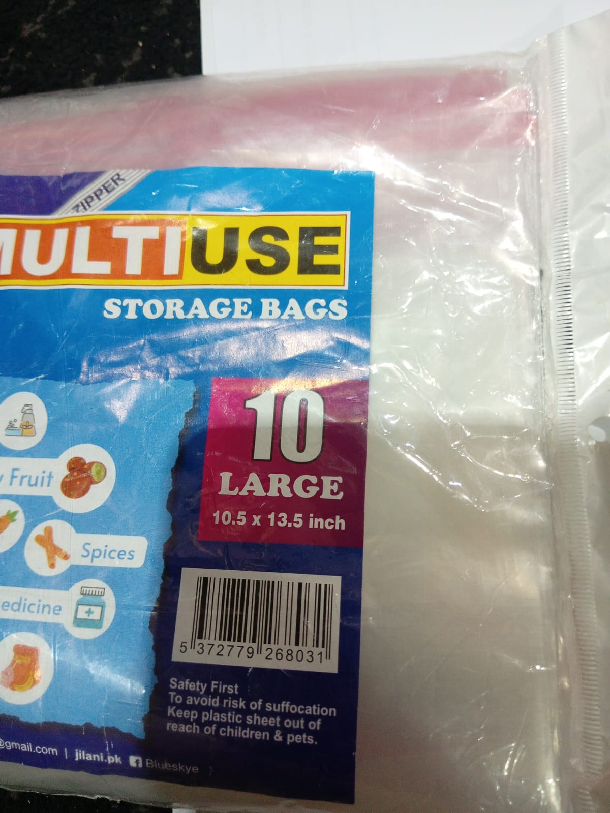 (NW00027) FOOD STORAGE PLASTIC BAG - SMART ZIP - GOOD QUALITY (10