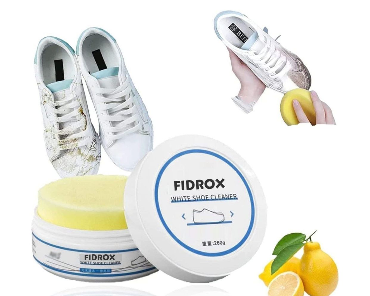 Multi-Function Shoe Whitening and Cleaning Cream with sponge - Perfect Solution