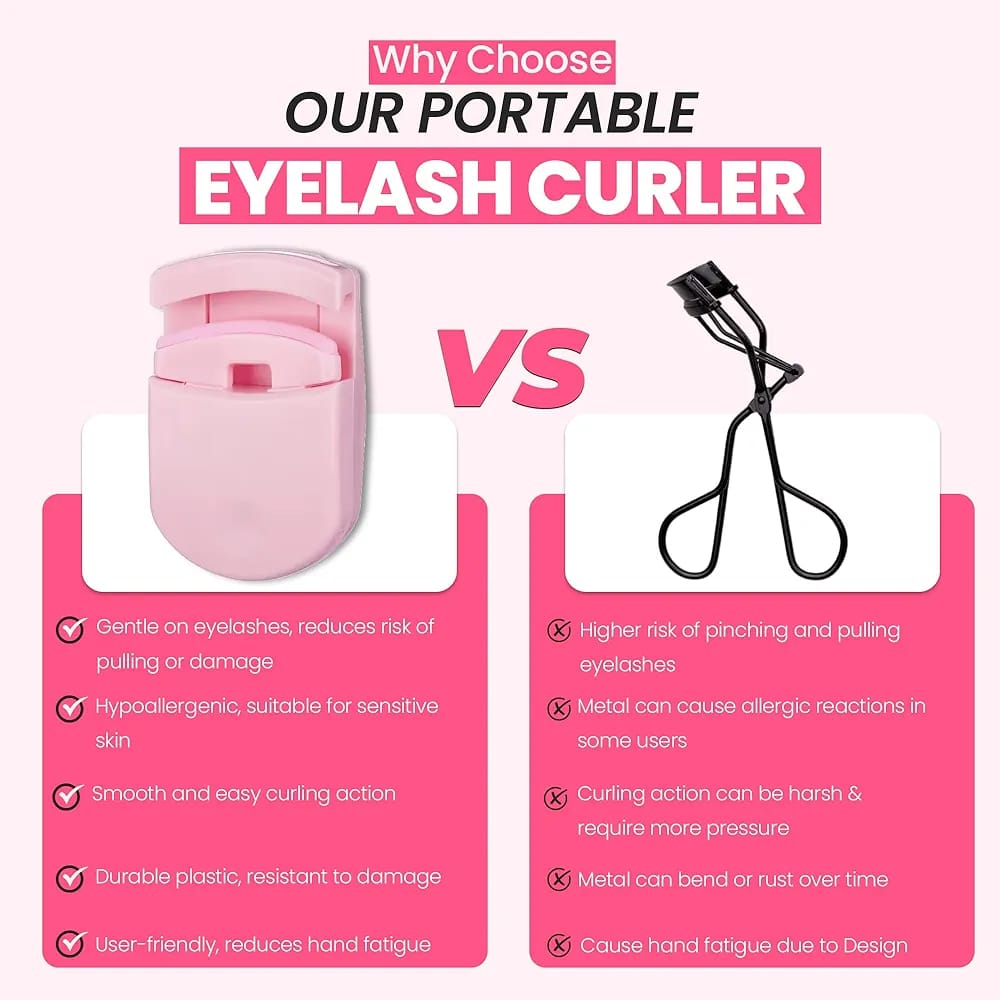 2-in-1 Eyelash Curler for All Eye Shapes Professional Lash Curler for