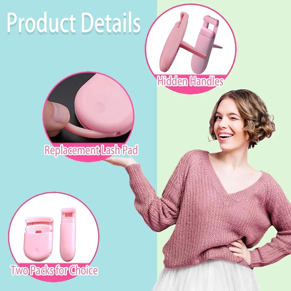 2-in-1 Eyelash Curler for All Eye Shapes Professional Lash Curler for