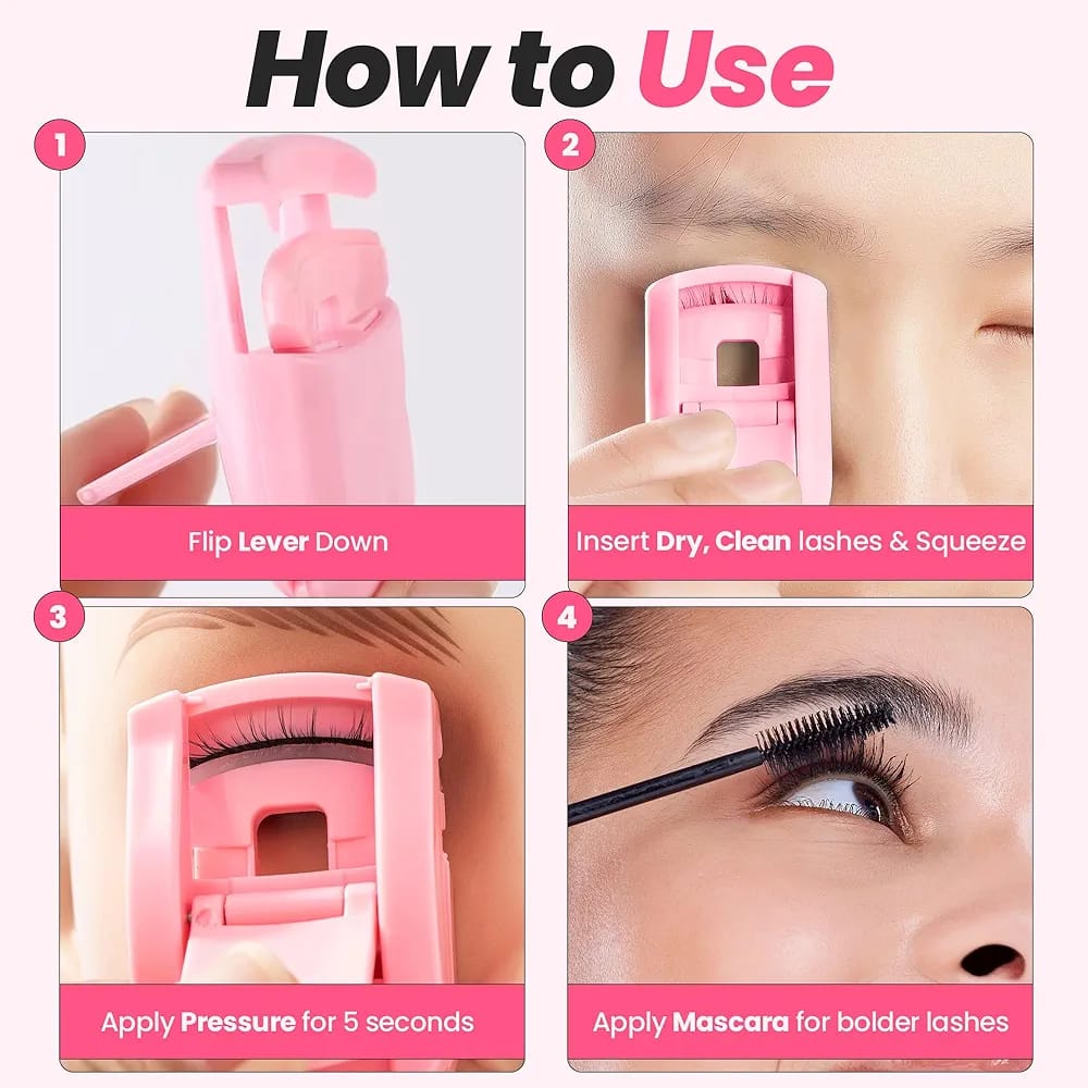 2-in-1 Eyelash Curler for All Eye Shapes Professional Lash Curler for