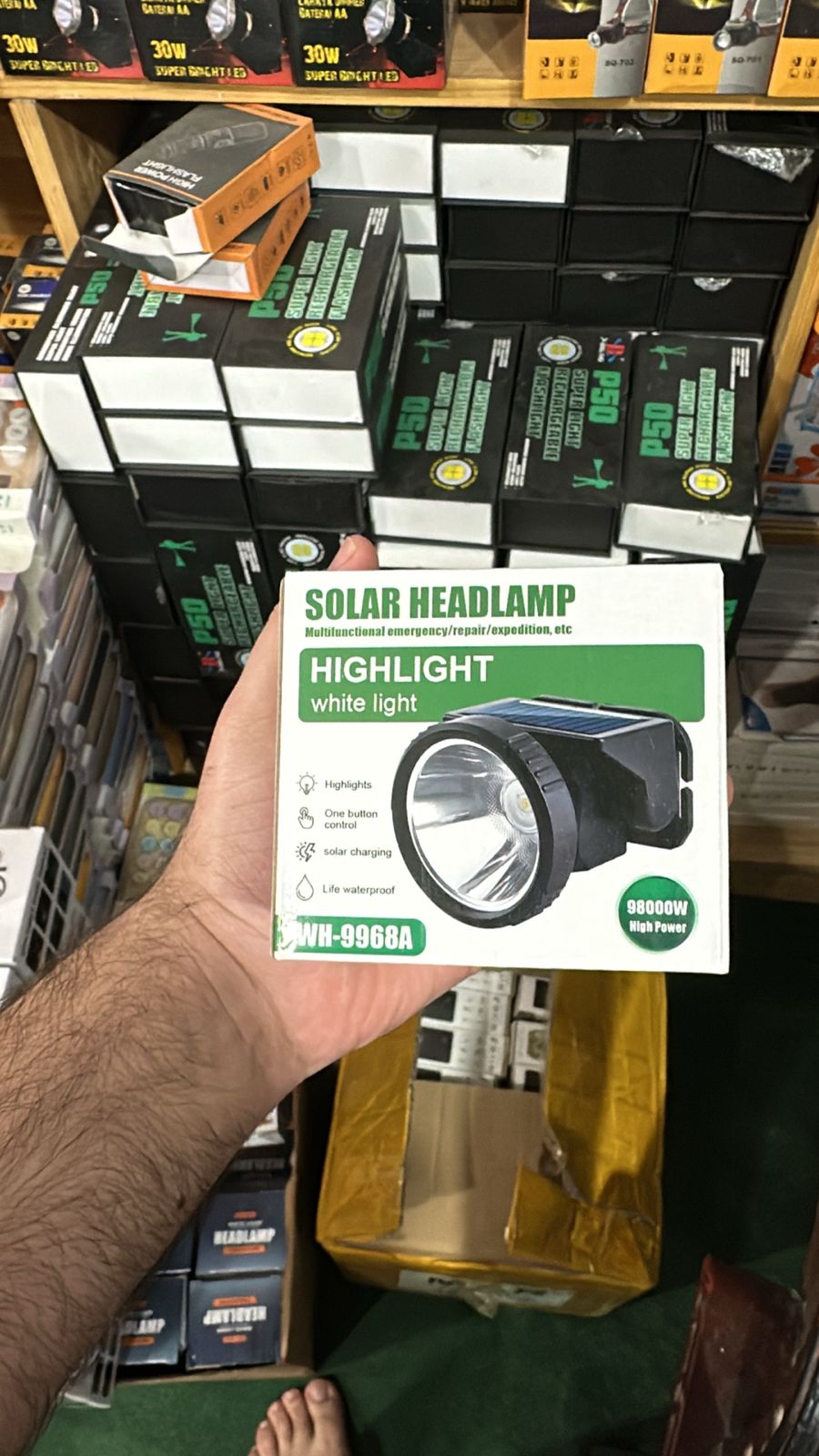 Solar Headlamp WH-9968A Ultra-Bright, Rechargeable & Eco-Friendly for Outdoor Adventures!