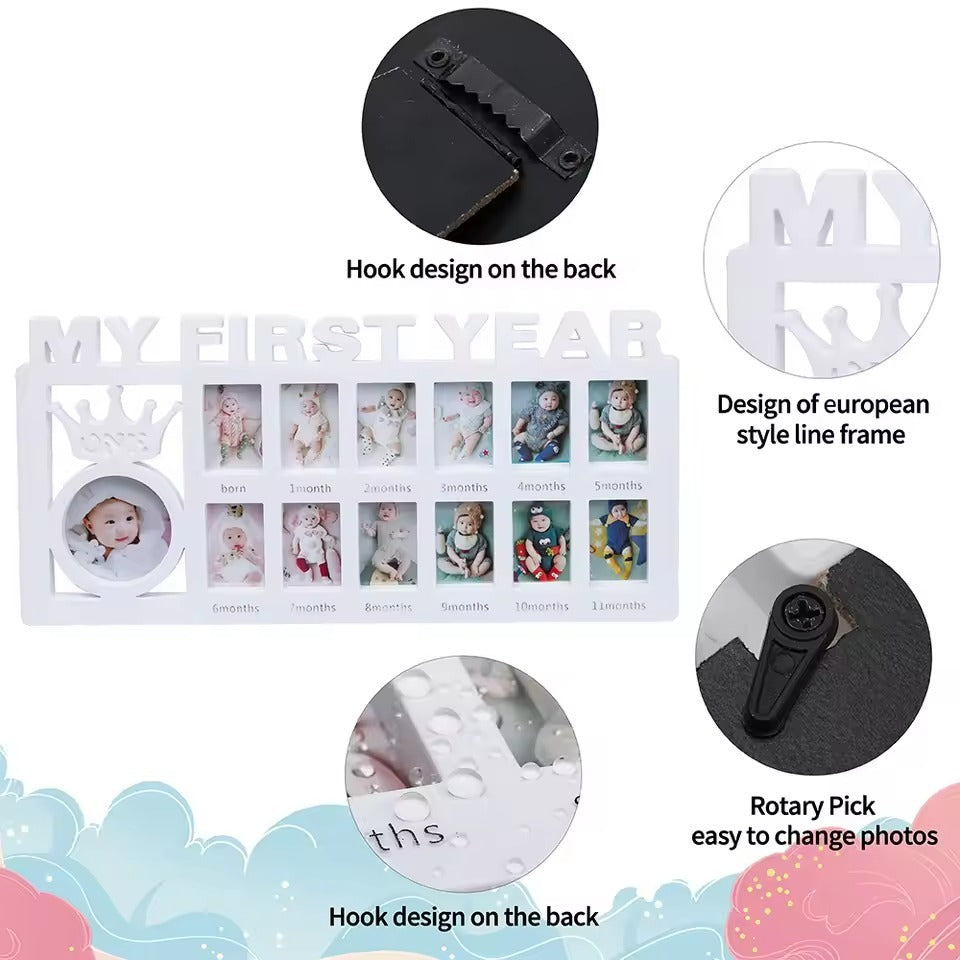 Newborn Baby Photo Frame Baby Pictures Plastic Frame For 12 months Monthly