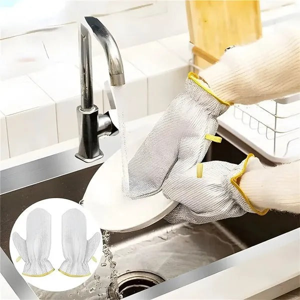 Multipurpose Wire Dishwashing Gloves | Dishwashing Rags For Wet And Dry, Steel