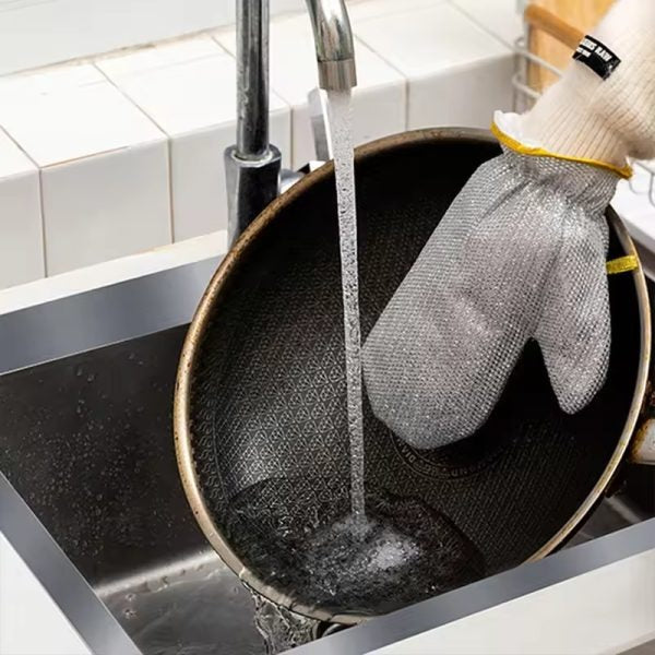 Multipurpose Wire Dishwashing Gloves | Dishwashing Rags For Wet And Dry, Steel