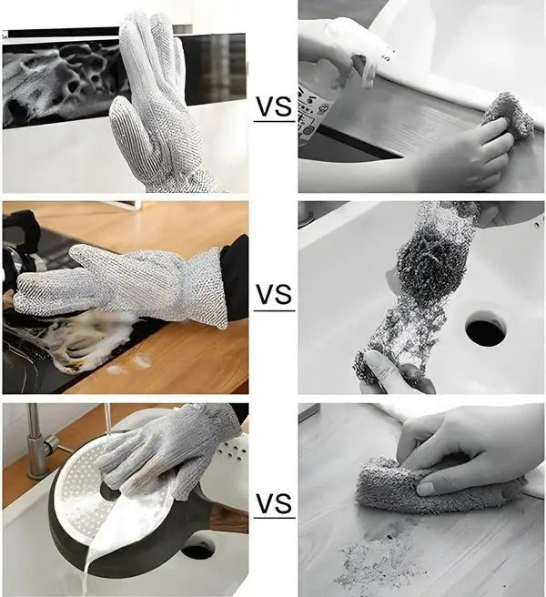 Multipurpose Wire Dishwashing Gloves | Dishwashing Rags For Wet And Dry, Steel