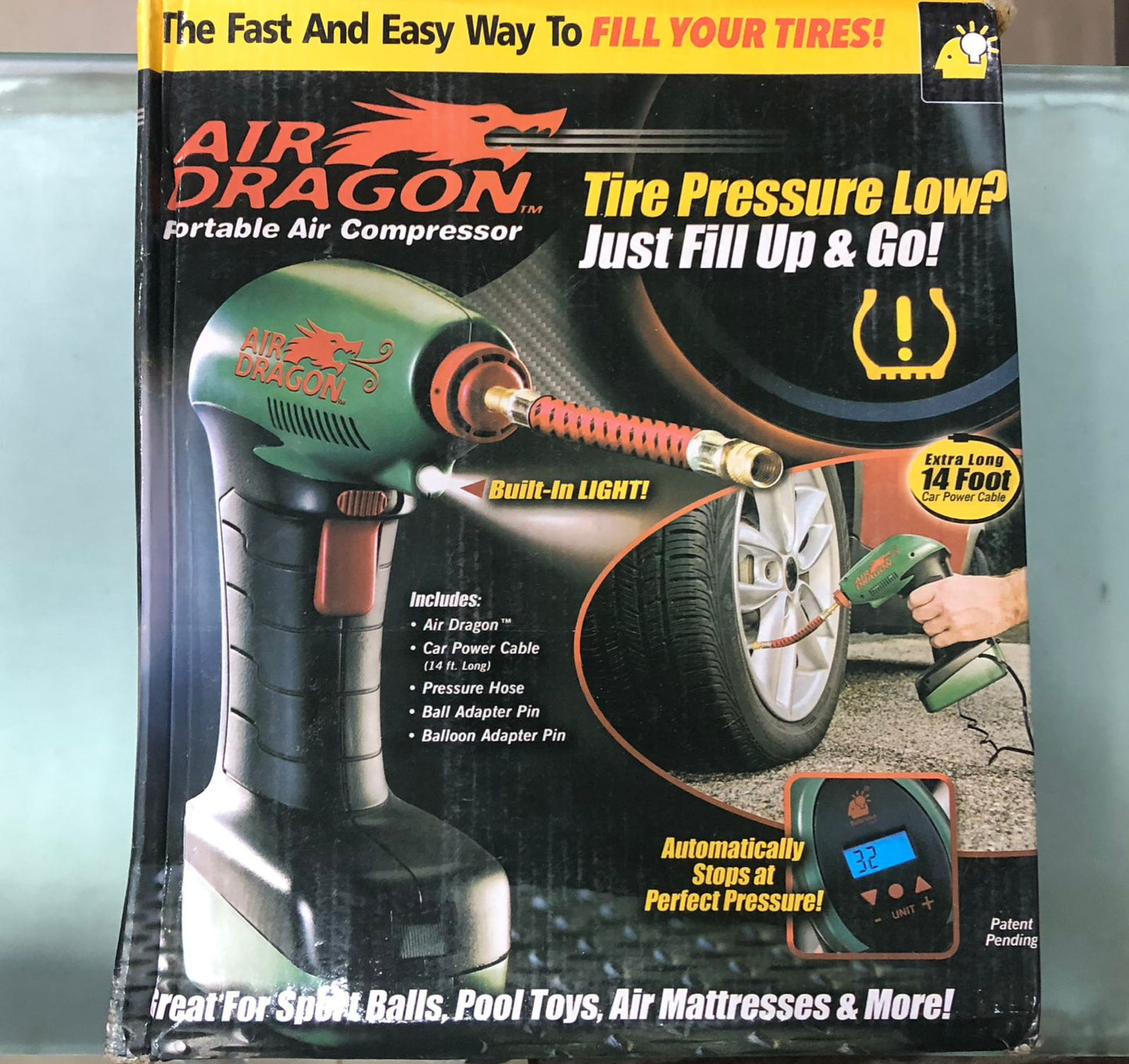 Air Dragon Portable Air Compressor Build in Light Great For Sport Ball,