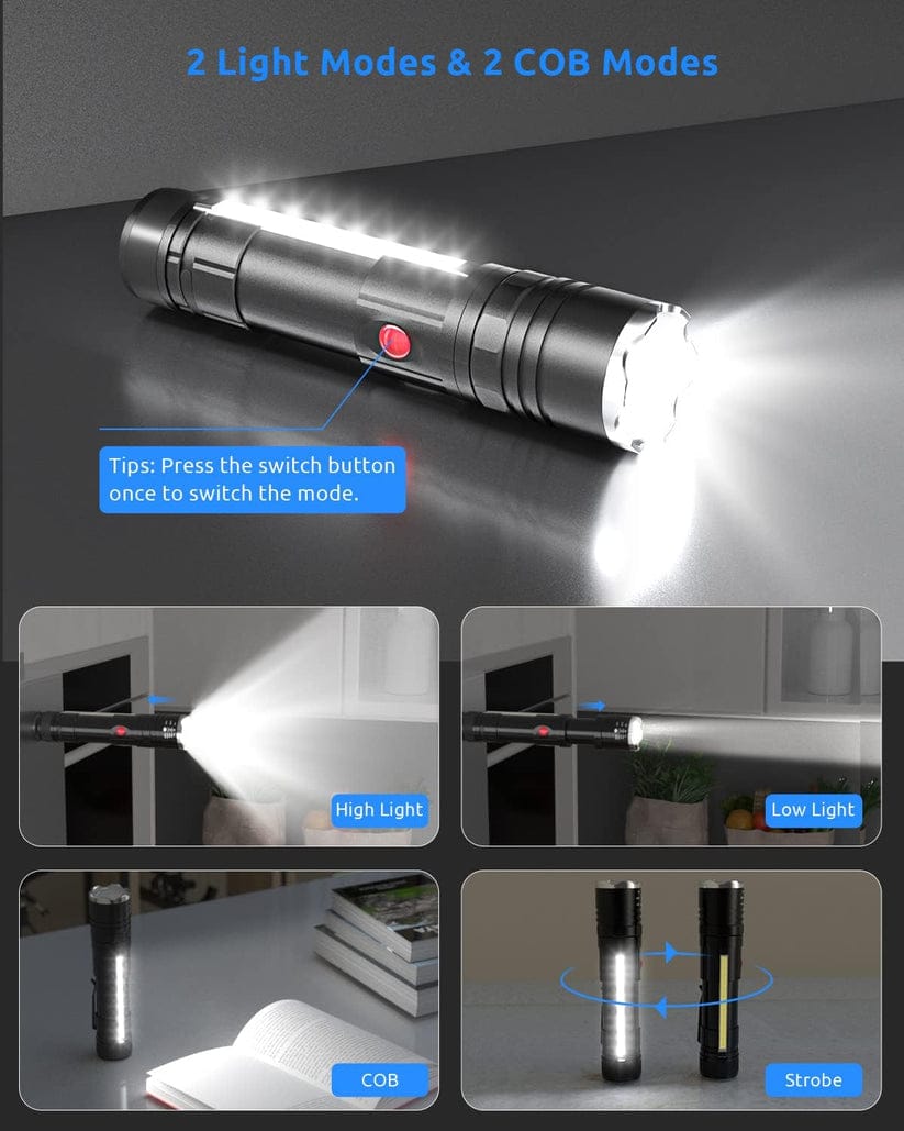 P50 super light rechargeable flashlight - Super bright Led Light - zoomable