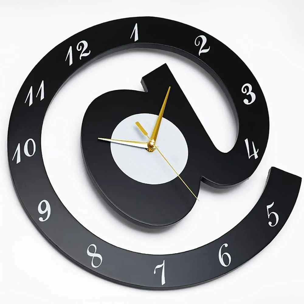 The Sign (@)3D Wooden wall clock for Living Room, Bed Room Home