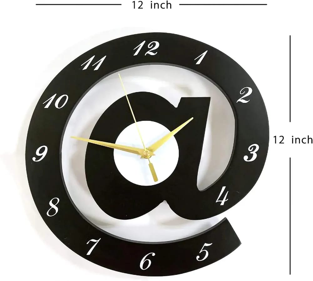 The Sign (@)3D Wooden wall clock for Living Room, Bed Room Home