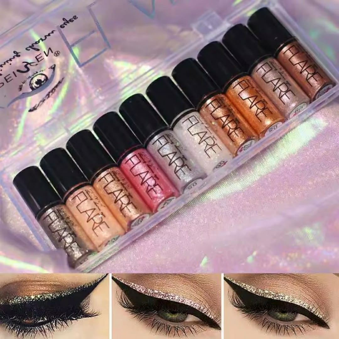 Pack of 6 Mocallure Metallic Shiny Waterproof Glitter Eyeshadow Liquid Eyeliner (Random