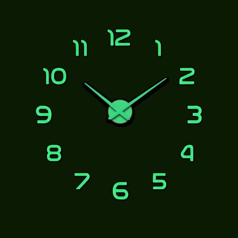 Wooden Numbers Wall Clocks Round Dial only Glow in The Dark Clock