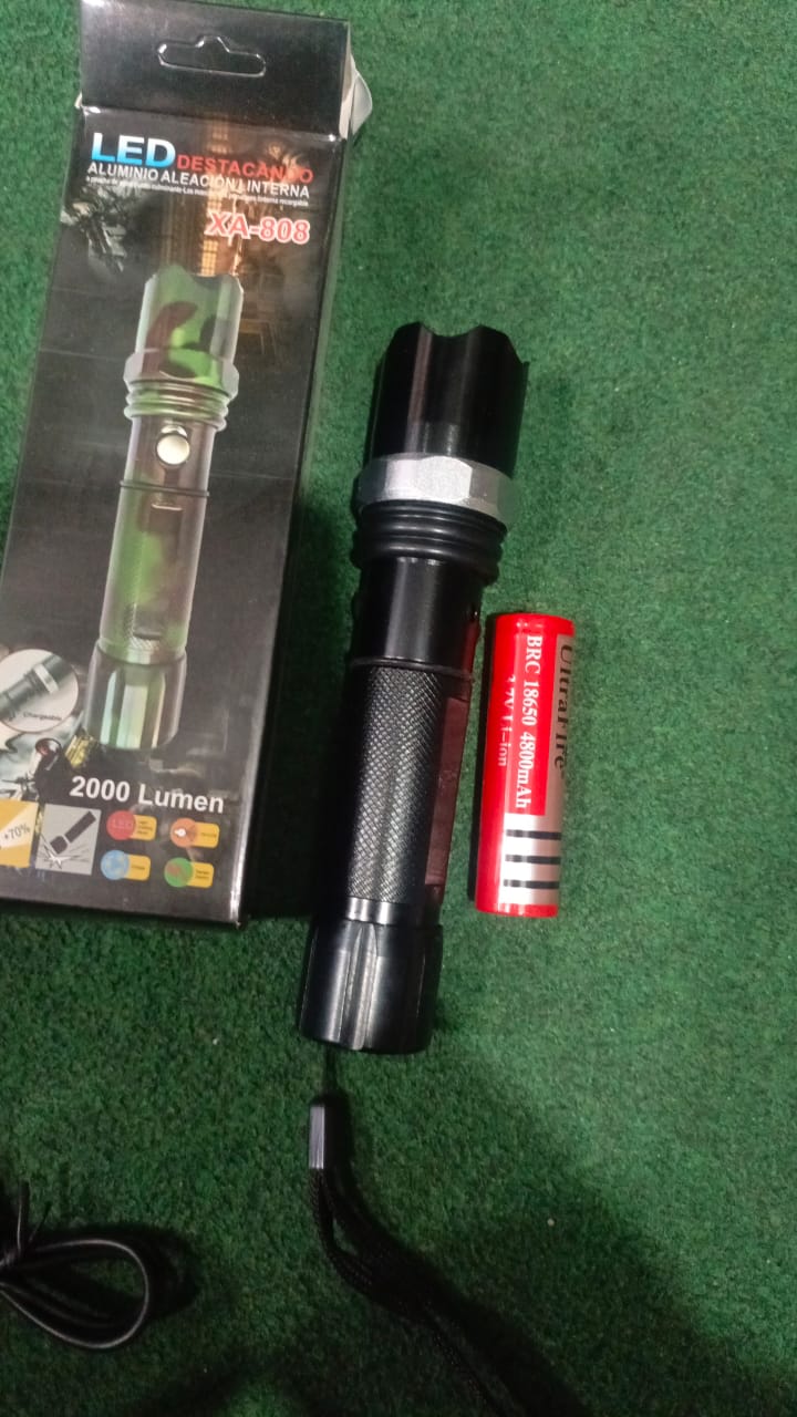 XA-808 High Quality Metal body USB Rechargeable LED Flashlights Zoomable Multifunction