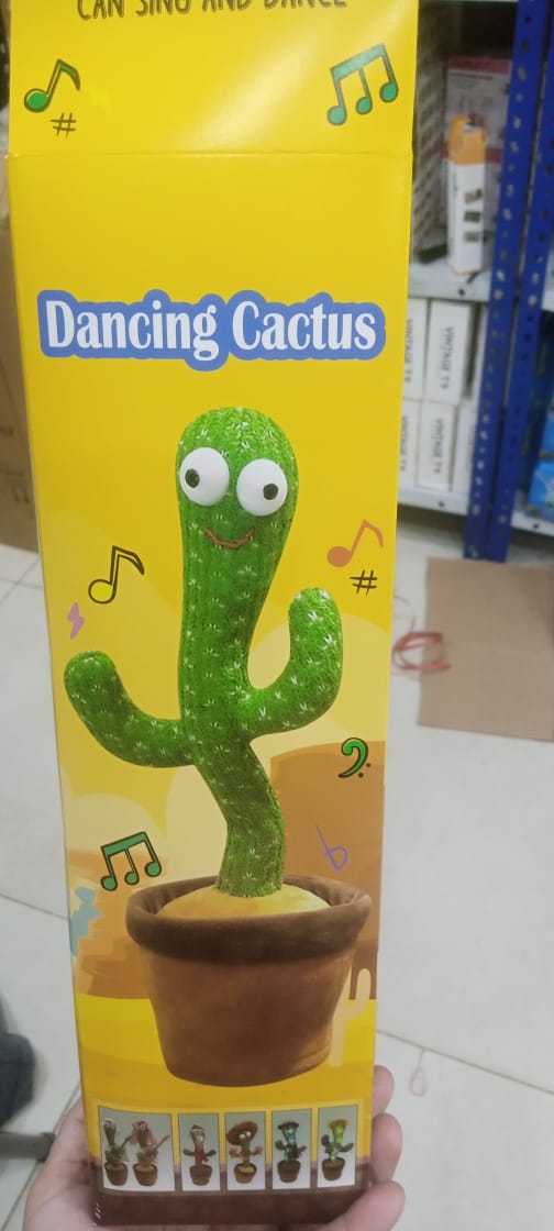 Portable Rechargeable Dancing Cactus Toy Funny Education Toys for Babies (With Box)