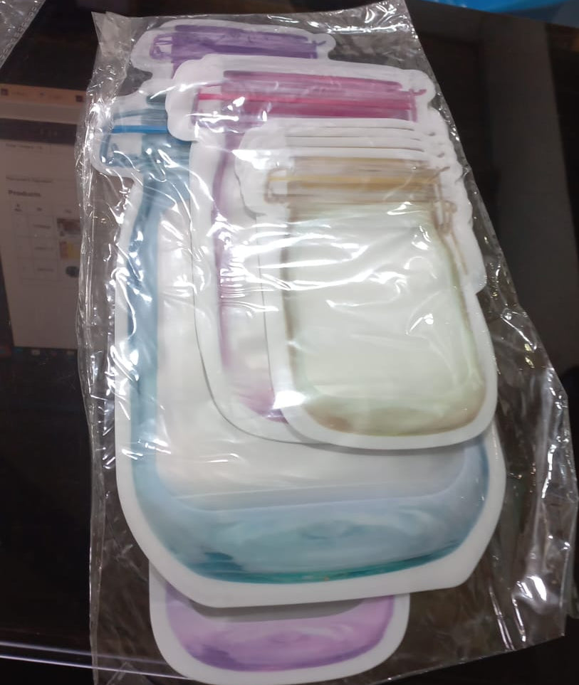 11 Pcs Mason Jar Bags Food Nuts Candy Cookies Ziplock Bags Seal