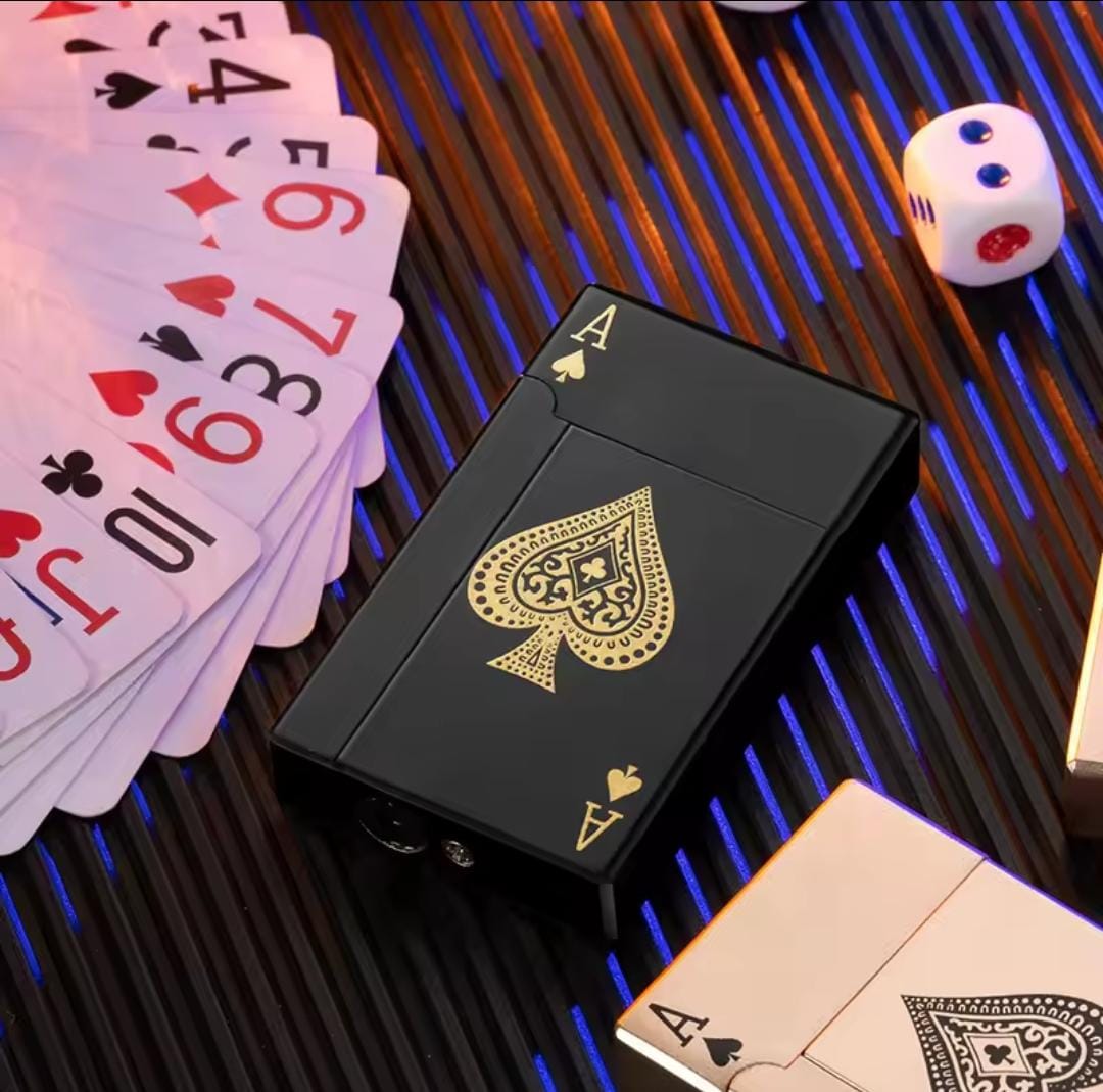 Jet Torch Playing Card Lighter, Green Flame Ace Card Lighter Windproof Refillable