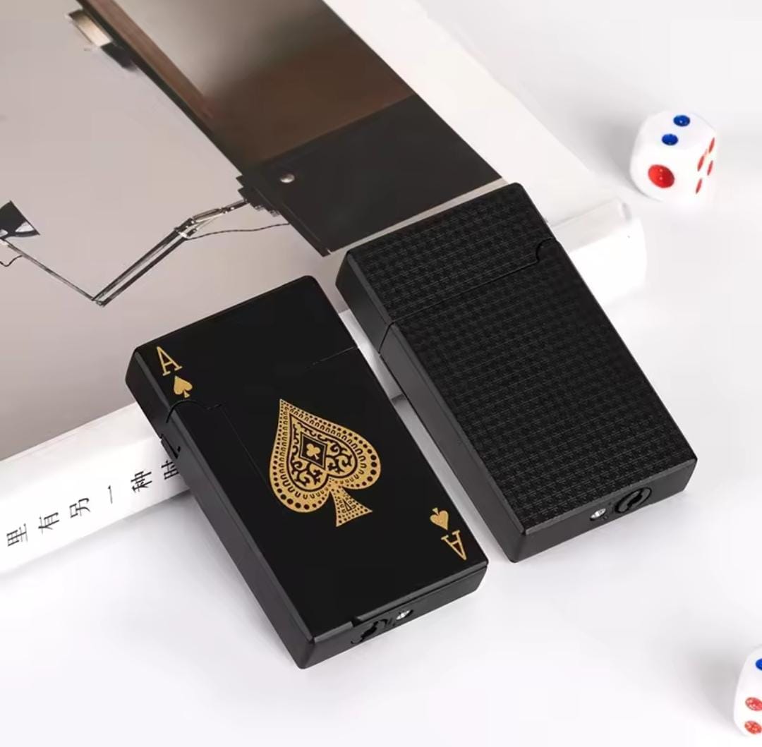 Jet Torch Playing Card Lighter, Green Flame Ace Card Lighter Windproof Refillable
