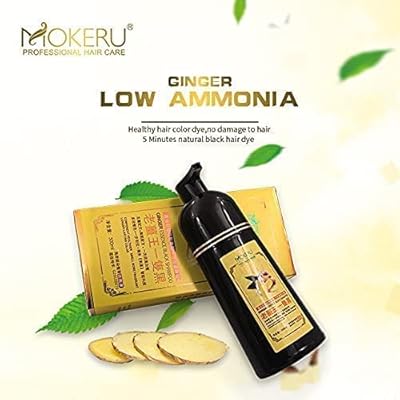 MOKERU Ginger Hair Shampoo for 5-Minute Natural Dye & Healthier, Longer-Lasting Color