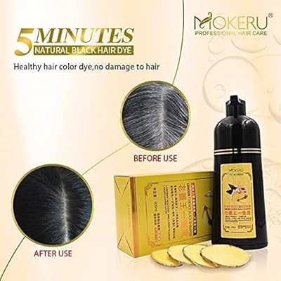MOKERU Ginger Hair Shampoo for 5-Minute Natural Dye & Healthier, Longer-Lasting Color