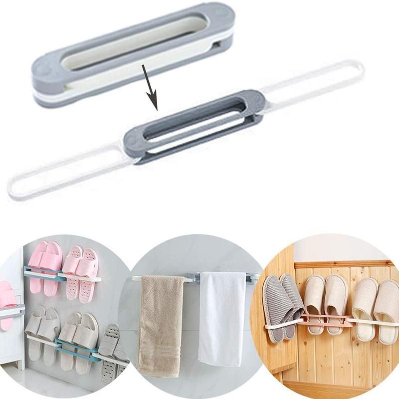 3 In 1 Shoes Rack Wall Mounted Folding Slippers Shoes Bathroom Towel
