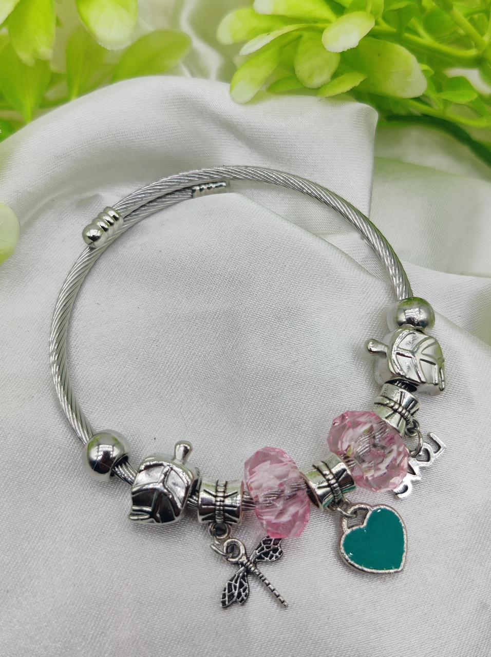 1 Piece Imported Elegant Pandora Bracelet with Heart & Love Charms πβ¨