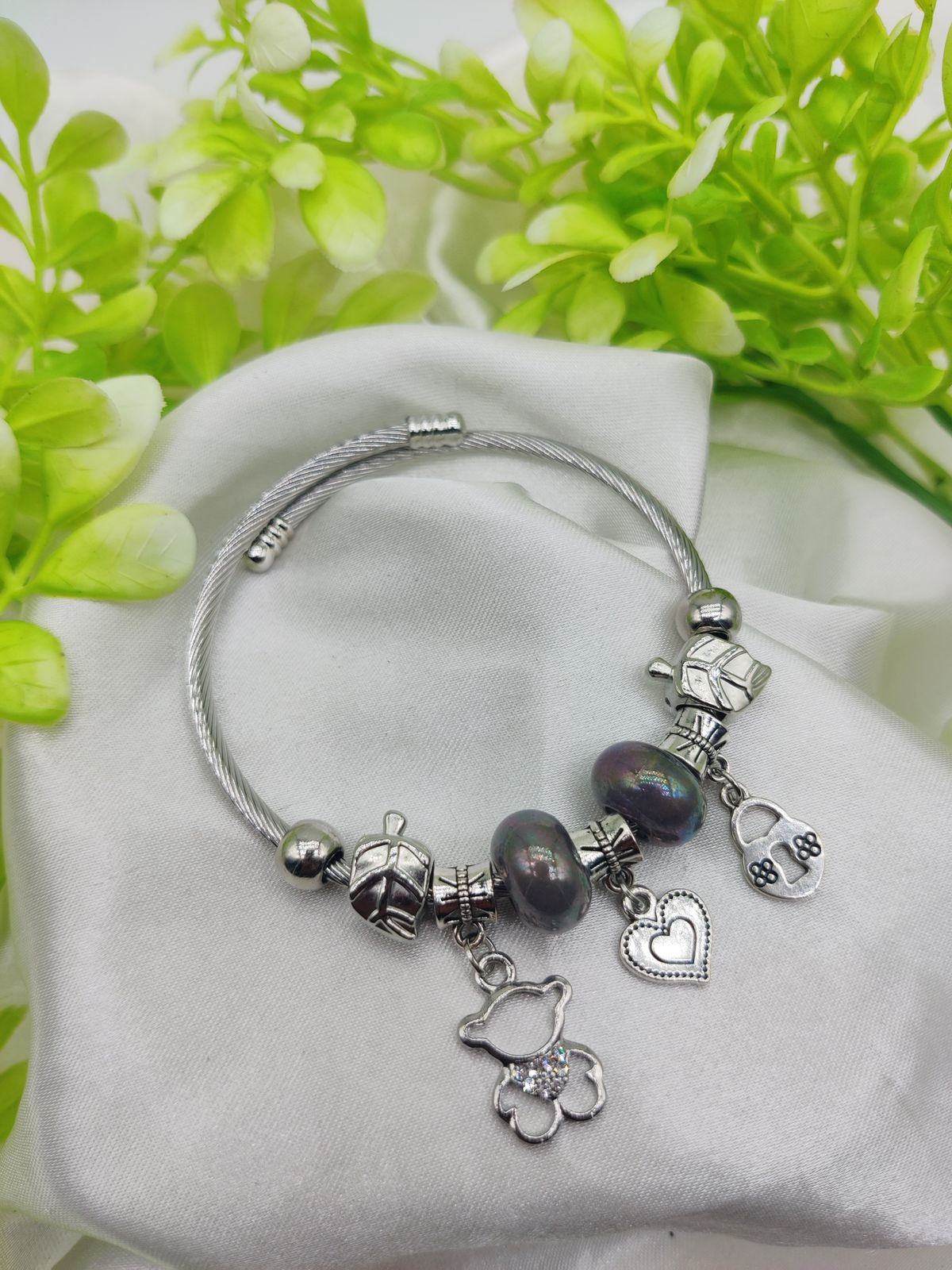 1 Piece Imported Pandora Charm Bracelet with Elegant Pearl Accents and Cute