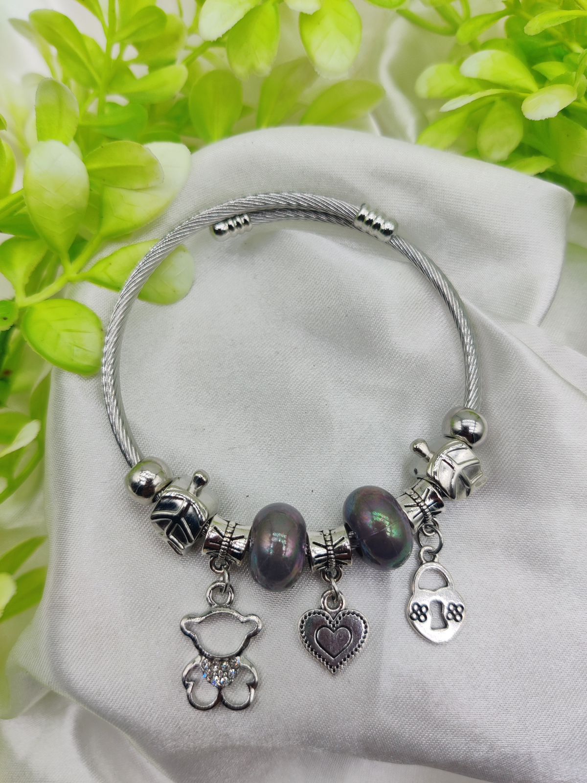 1 Piece Imported Pandora Charm Bracelet with Elegant Pearl Accents and Cute
