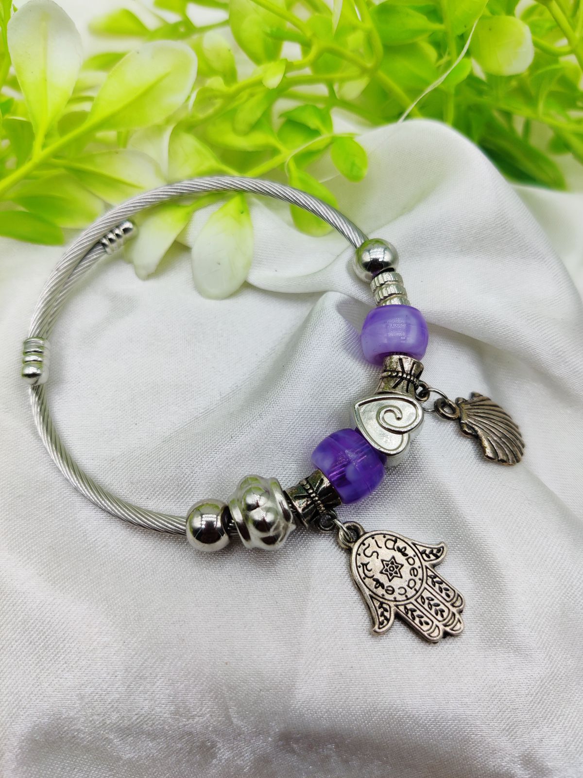 1 Piece Imported Hamsa Hand Pandora Charm Bracelet - A Symbol of