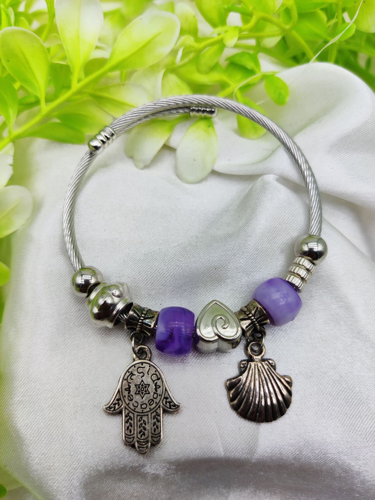 1 Piece Imported Hamsa Hand Pandora Charm Bracelet - A Symbol of