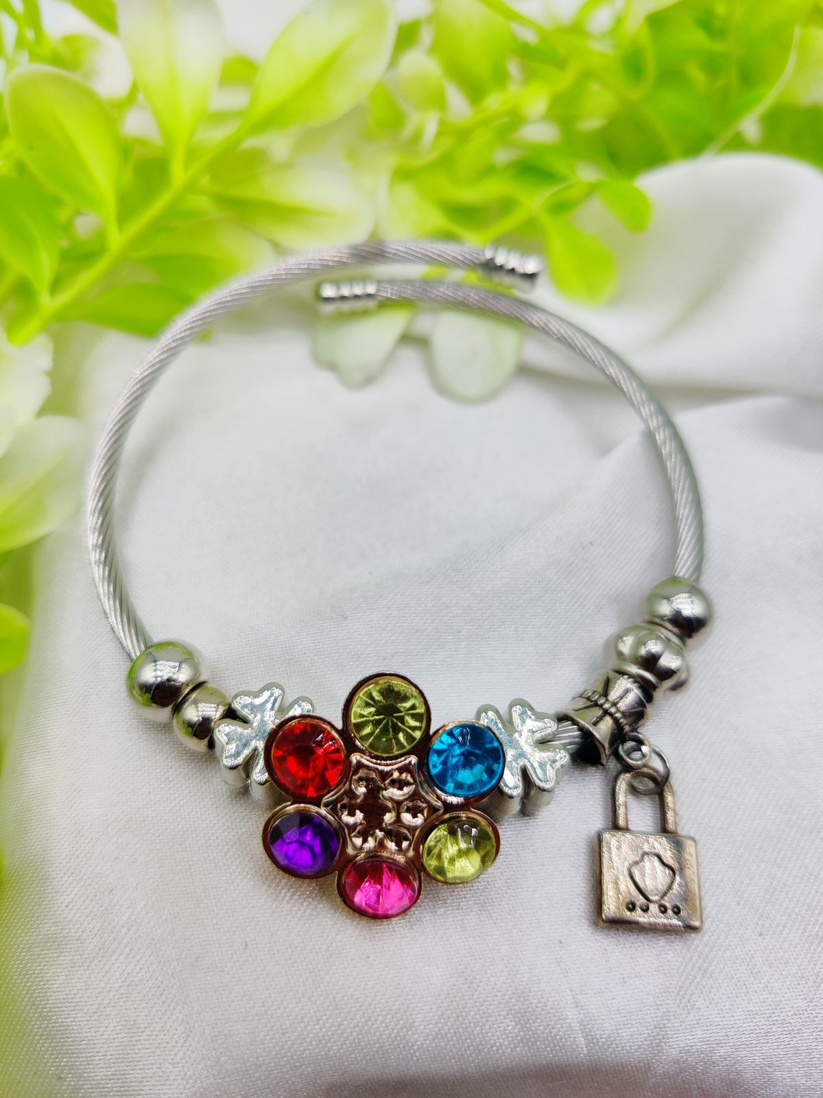 1 Piece Imported Elegant Multicolor Stone Charm Pandora Bracelet | Best Quality