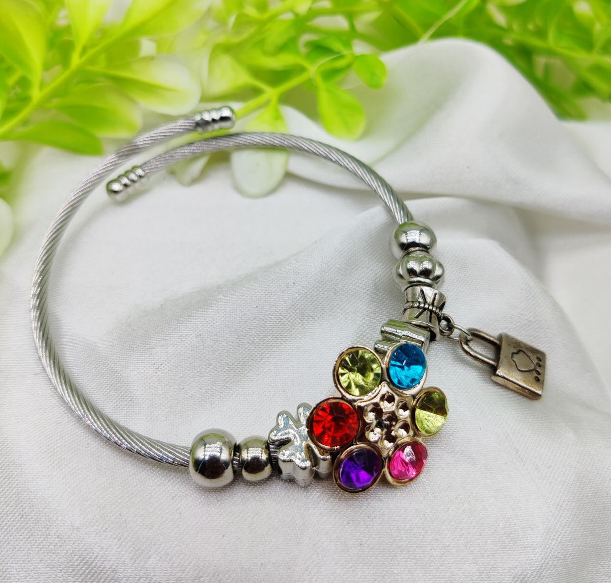 1 Piece Imported Elegant Multicolor Stone Charm Pandora Bracelet | Best Quality