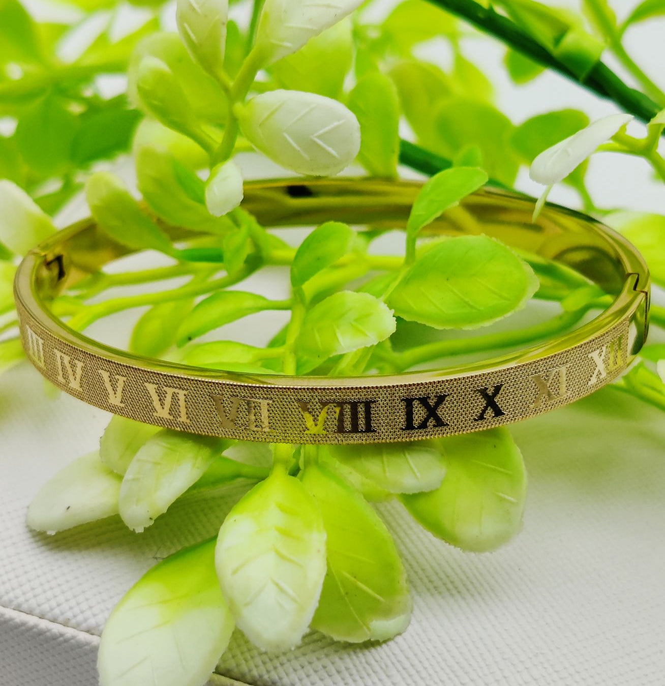 Adjustable Cartier-Inspired Roman Numeral Bracelet - Imported Luxury Gold Bracelet | Best