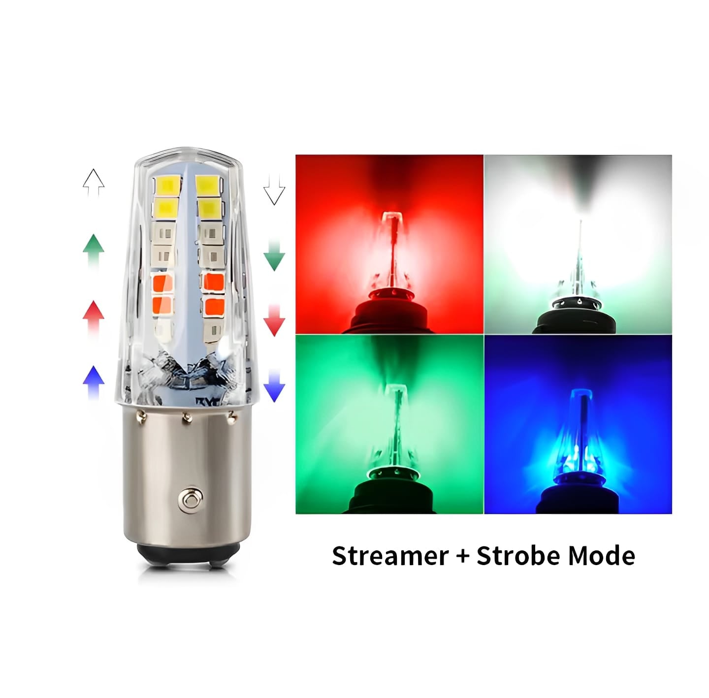 LED Backlight Bulb 6 Functions, 4 Colors - Perfect for Bikes, CD