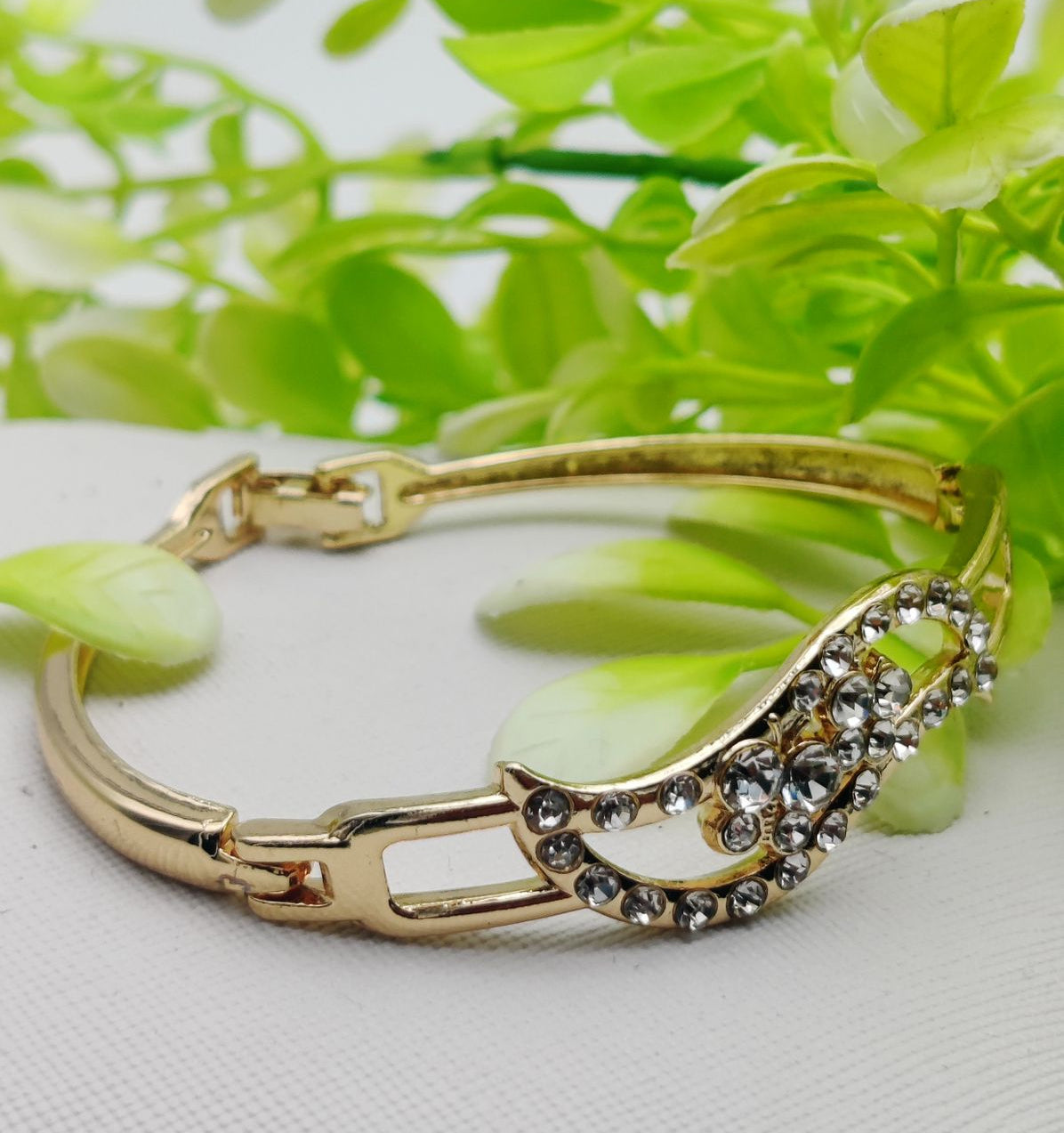 Exquisite Imported Adjustable Crystal Leaf Bracelet | Best Quality Artificial Bracelet For
