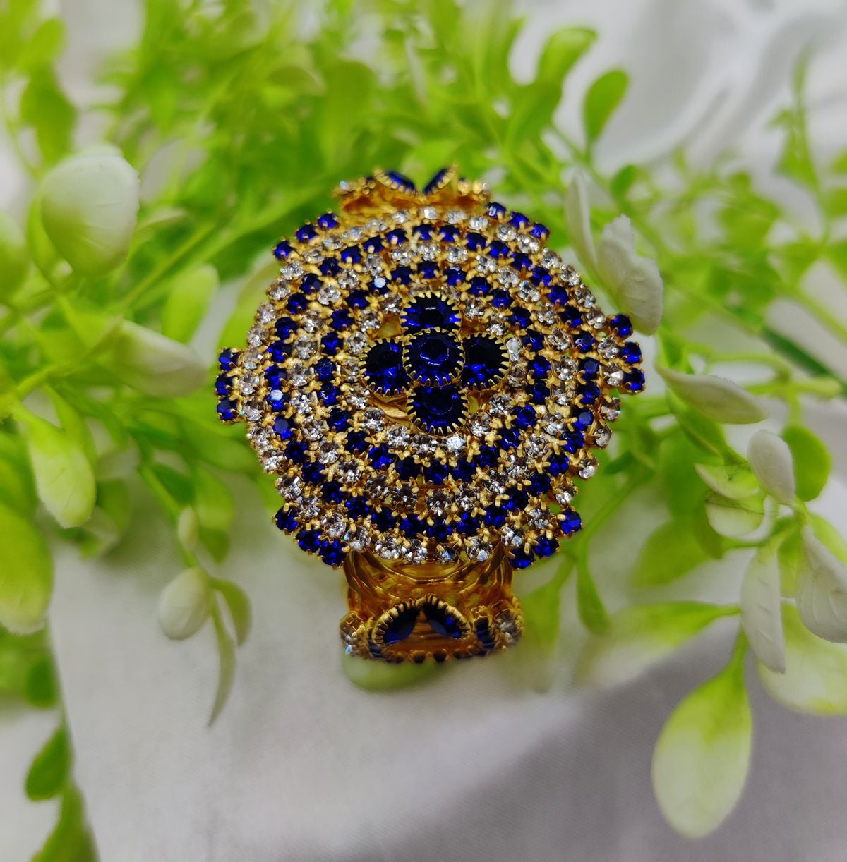 Imported Royal Ruby Crystal Golden Bracelet Bold and Radiant Elegance Adjustable