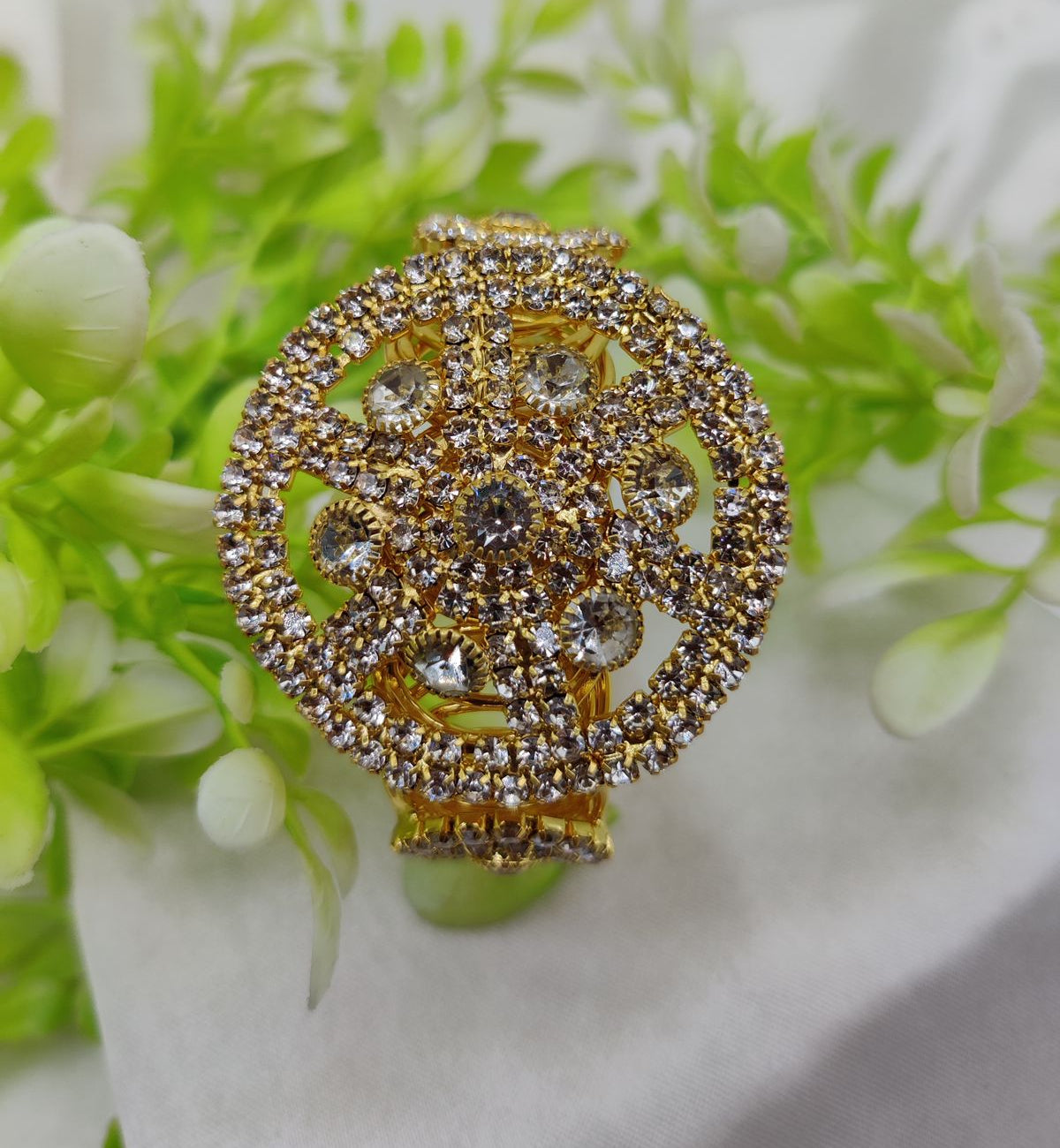 Imported Radiant Crystal Golden Wheel Bracelet Adjustable Bracelet Best Quality