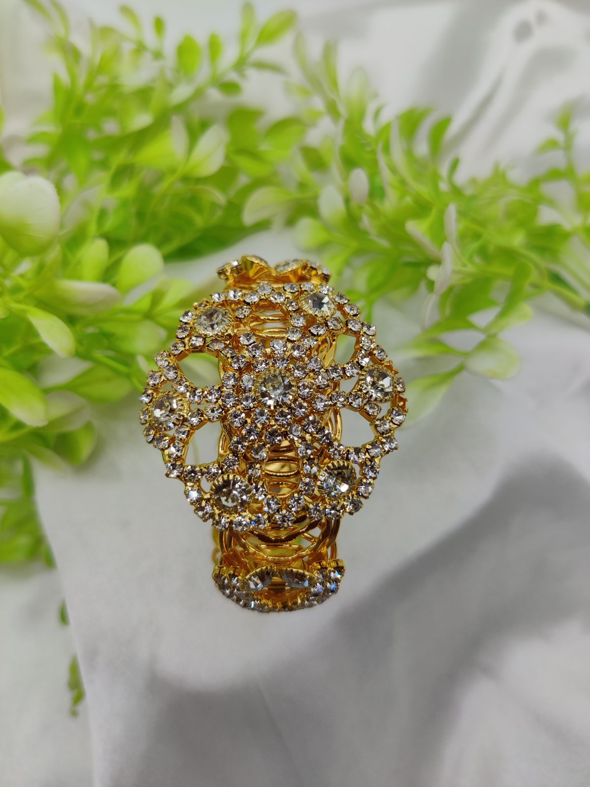 Imported Golden Lace Crystal Bracelet | Royal Ruby Elegance Bracelet | Royal
