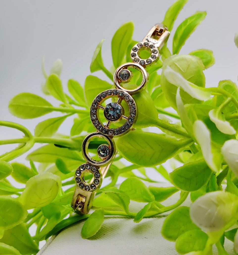 Radiant Adjustable Circle Crystal Bracelet - Imported Elegance | Best Quality Artificial