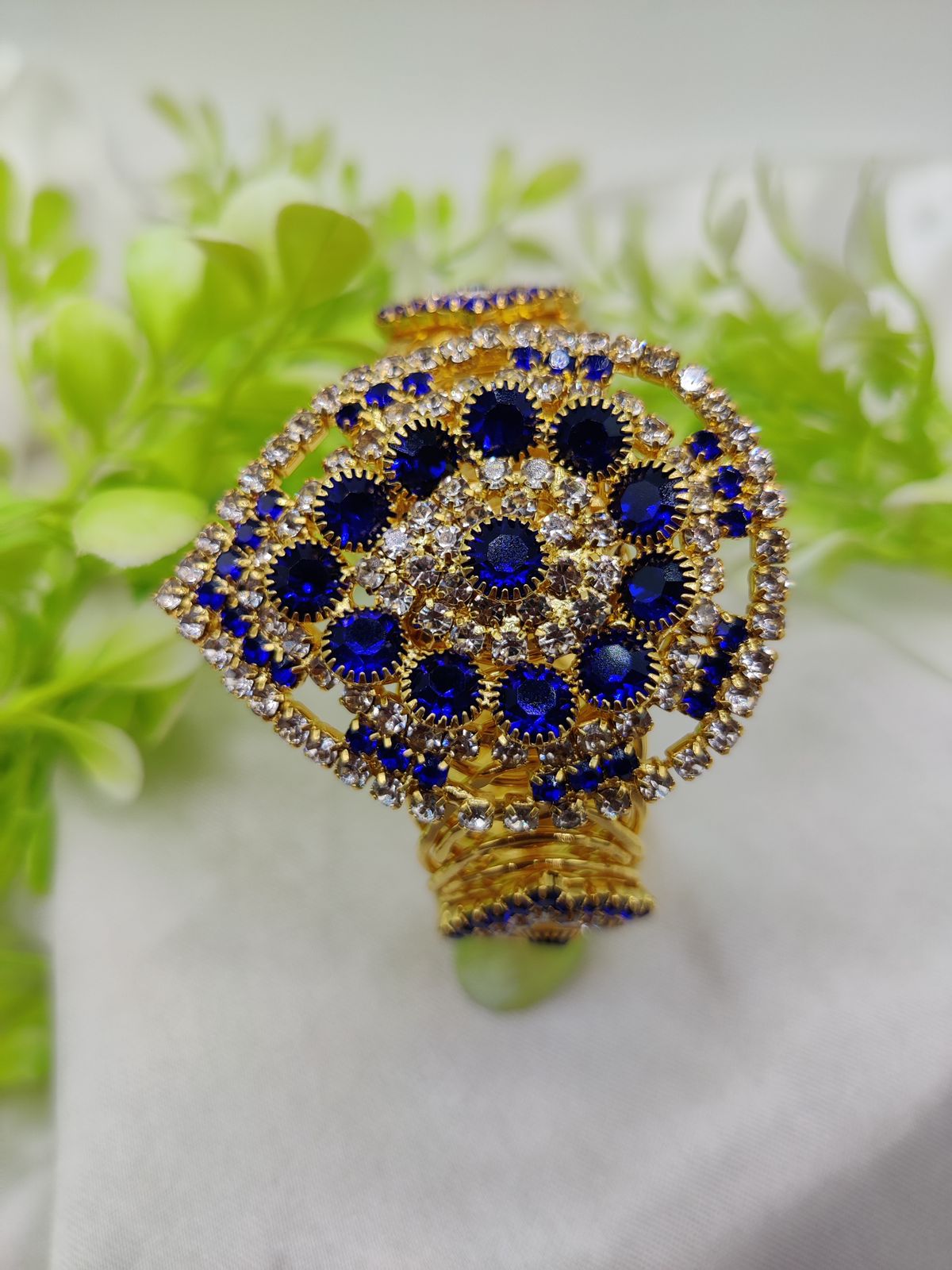 Imported Royal Sapphire Glam Bracelet | Golden Sapphire Elegance Bracelet | Adjustable