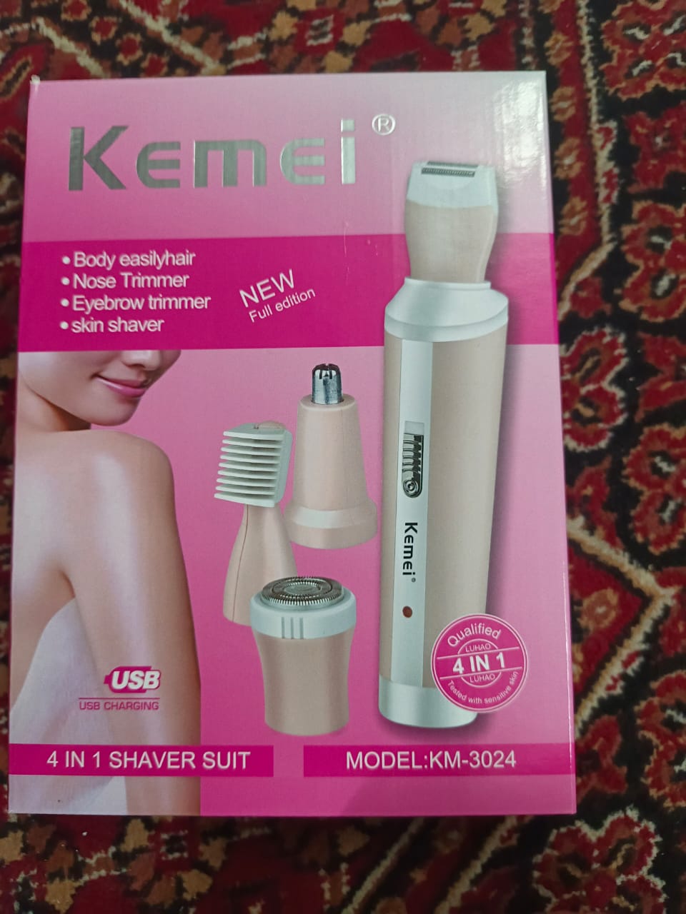 Kemei 4 in 1 Rechargeable Hair Remover Shaver Ladies epilator - KM-3024