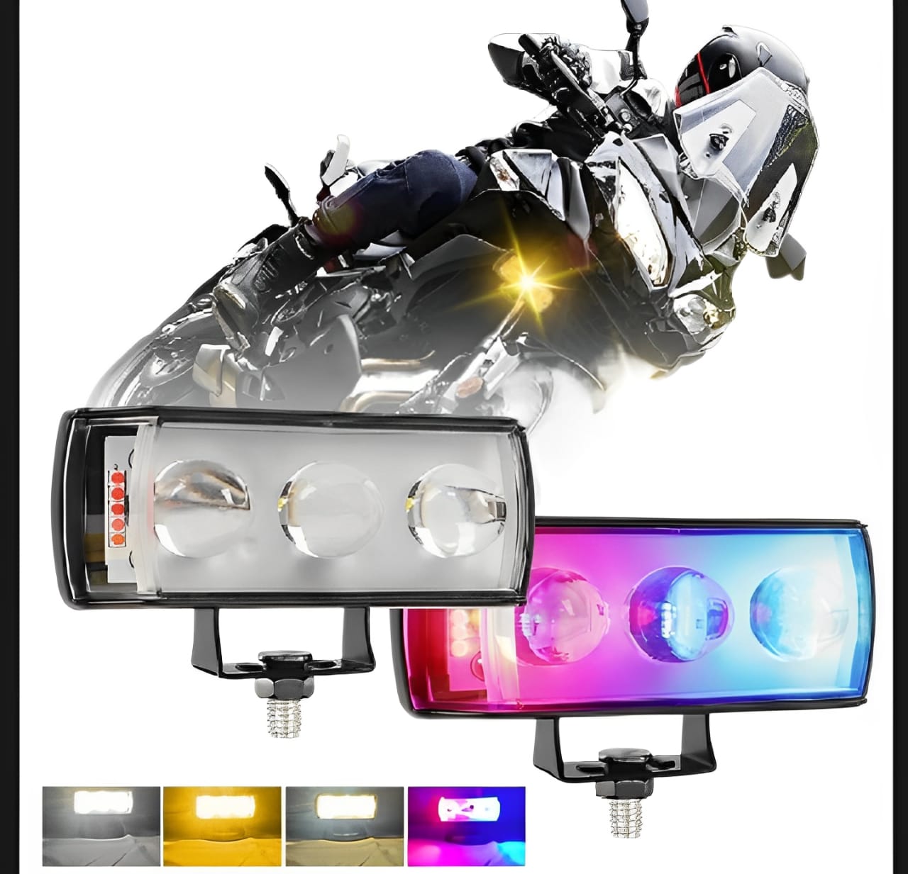 1 Pc Mini LED Driving Fog Light | 4-Color Auxiliary Spotlight for