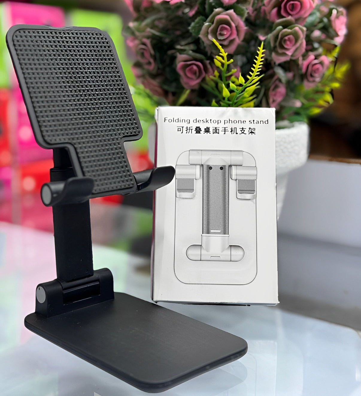 Foldable & Adjustable Mobile Phone and Tablet Stand | Flexible Desktop Mount