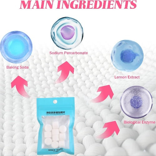 10 Pcs Explosive Salt Cleaning Laundry Remove Yellowing Leaving Fragrance Cleaning Tablets
